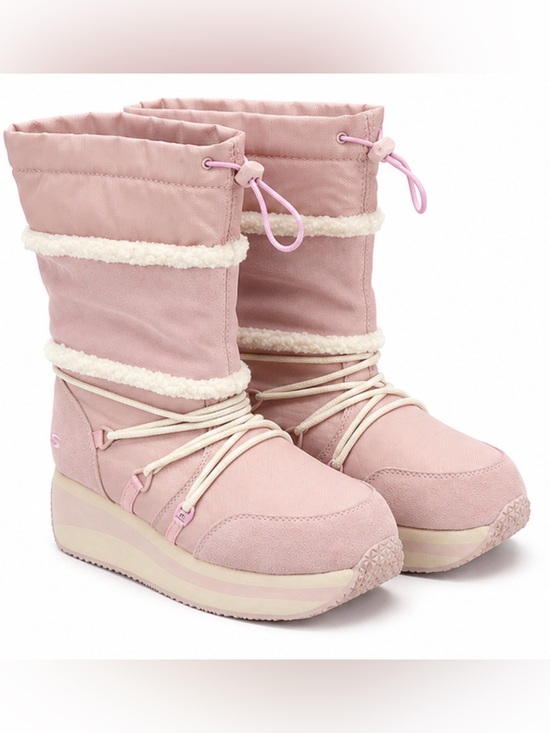 Skechers Shoes - Cozy Skechers Pink Winter Boots Faux Fur Trim Size 7
